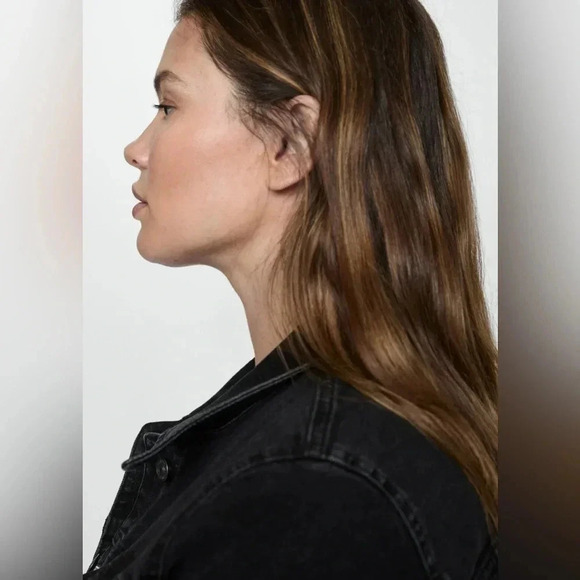 Mango Denim Jacket in Black NWT - Picture 6 of 14